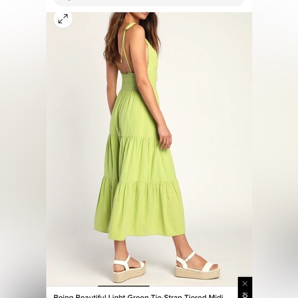Lulus Being Beautiful green button up midi dress! NWT - Picture 2 of 6